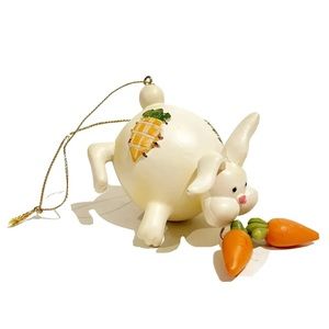 Hanging Bunny Rabbit Ornament Easter Decor Dangle Carrots Cartoon Spring Orange